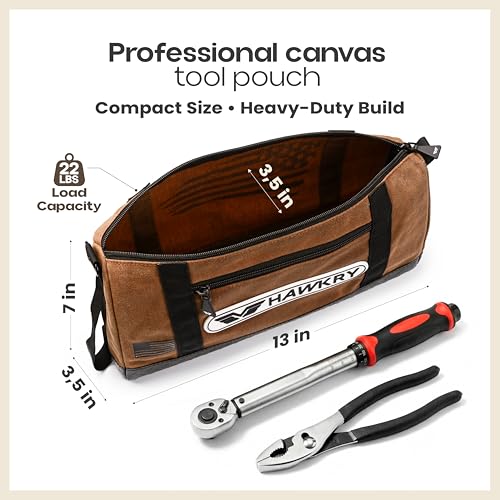 Canvas Tool Pouch Set (4 Pack) – Heavy Duty Tool Organizer Bags with Zipper, Durable Small Tool Bags for Electricians, Contractors, Mechanics and Hardware Storage - view 2