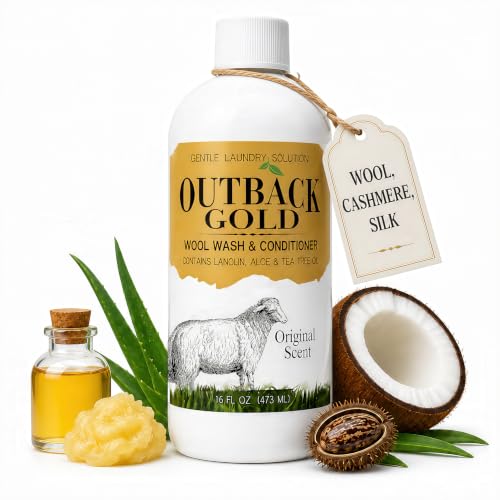 Outback Gold Wool Wash 16 oz, Original Floral Scent, Lanolin Wool Detergent