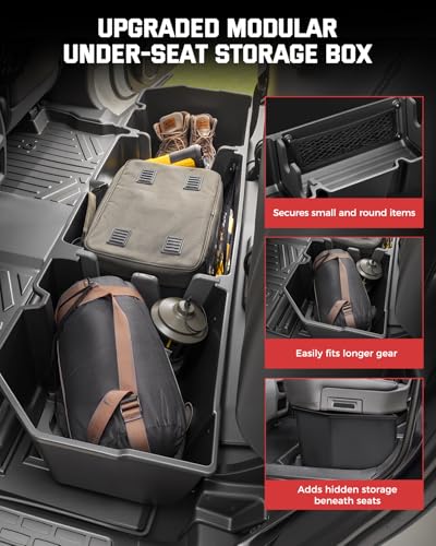 Under Seat Storage for Honda Ridgeline: 2006-2026 Crew Cab, Truck Second-Row Underseat In-Cabin Storage Bin for Ridgeline, Car Accessories Rear Under-Seat Organizer Tool Box for Ridgeline(w/ Mesh Net) - view 5