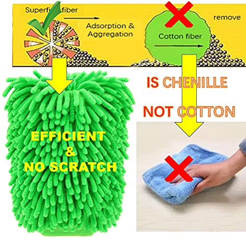 Green Chenille Microfiber Dusting Mitt, 10.5x8 Inch - view 5