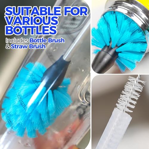 5 Pack Bottle Brush 14" Stainless Steel Straw Cleaner Brush,Blue - view 5