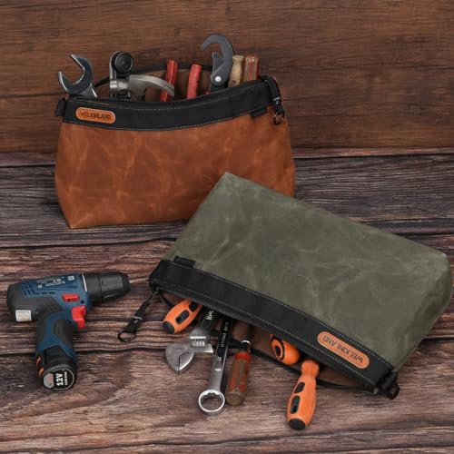 2-Pack Heavy-Duty Waxed Canvas Tool Pouches, 14-Inch Tool Pouch - view 2
