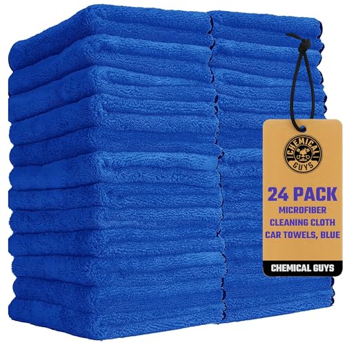 Professional Microfiber Towels, 16 x 16 in, Blue, 24 Pack