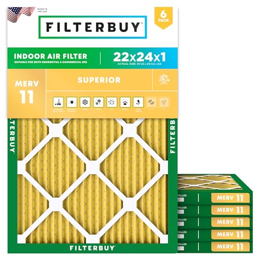 22x24x1 Air Filter MERV 11 Pet & Allergy Defense (6-Pack)