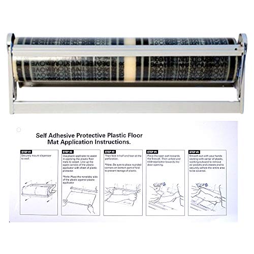 Car Carpet Protection Film Complete Starter Kit: Carpet Film Roll, Wall or Floor Mount Dispenser, and Applicator Board (300')