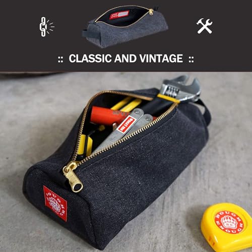 Rough Enough Waxed Canvas Small Tool Pouch Bag, Black - view 5