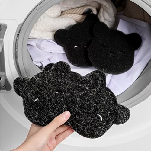 2pcs Laundry Pet Hair Catcher Pads, Cute Cat Shaped Reusable Lint Remover Sponge for Washing Machine, Pet Hair Remover for Laundry, Clothes, Bedding & Towels - view 4