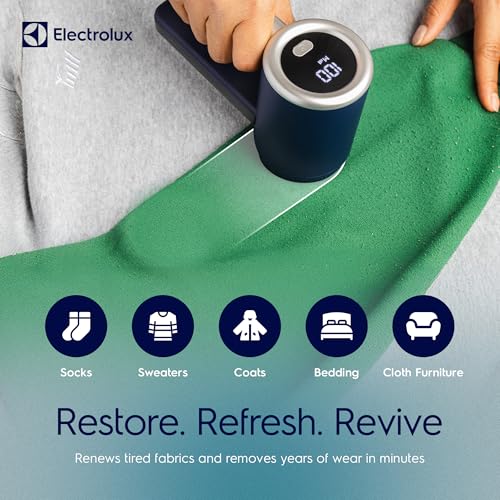 Rechargeable Fabric Shaver | 3-Speed Lint Remover for Clothes & Furniture | Eliminates Fuzz & Pilling | Electric Lint Shaver with LED Display & Type-C Fast Charging Port - Blue - view 3