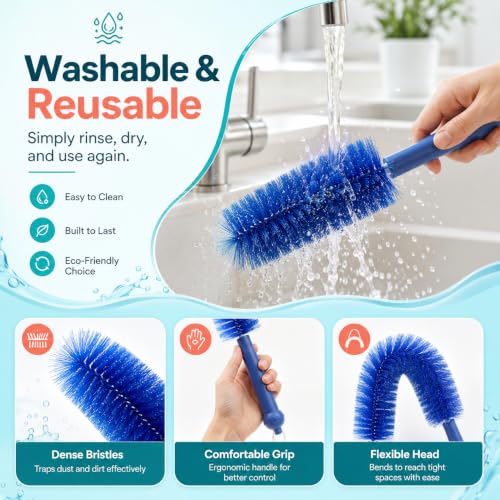 2026 New Bendable Microfiber Duster, Upgrade Reusable Bendable Cleaning Brush for Home Electric Fan Air Conditioner Car Vent Curtains Cleaner(2 Colors) - view 5