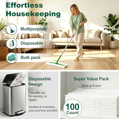 100 Count Heavy Duty Dry Sweeping Cloth, Swiffer Sweeper Refills - view 6