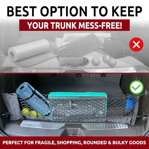 Envelope Style Trunk Mesh Cargo Net for GMC Yukon SLE SLT AT4 Denali 2021-2026 - Car Accessories - Premium Trunk Organizers and Storage - Cargo Net for SUV - Vehicle Carrier Organizer for GMC Yukon - view 4