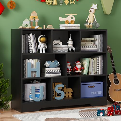 Book Shelf, 8 Cubes Storage Organizer, Open Shelf Bookcase Black Bookshelf - view 5