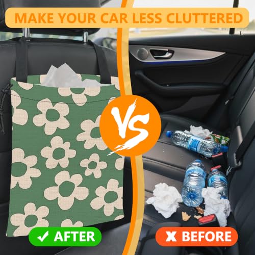 Car Garbage Bag,Groovy Flowers Hanging Car Trash Bag with Adjustable Buckle - view 5