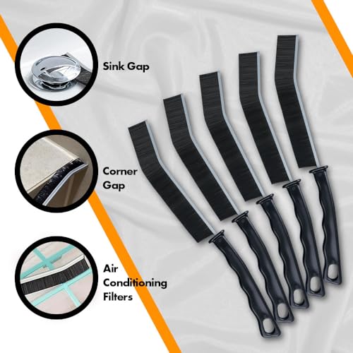 Crevice Cleaning Brush, 5Pcs, Hard Bristle Crevice Cleaning Brush, Gap Cleaning Brush for Bathroom Kitchen Car and Window Groove - view 2