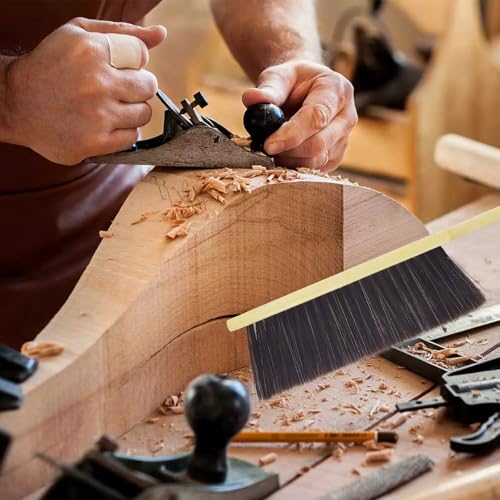2 Piece Wooden Hand Broom, Dust Brush,Bench Brushes,Soft Bristles, Long Fireplace Brush with Wood Handle for Clothes Household Cleaning, Counters, Beds, Sofas, Car Fireplaces, Benches, Furniture - view 5