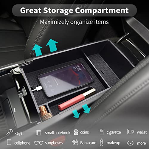 For 2026 2027 Kia K5 Console Organizer: Center Console Insert ABS Black Material Armrest Organizer Tray Secondary Storage Box Compatible with 2021-2027 Kia K5 Accessories - view 4