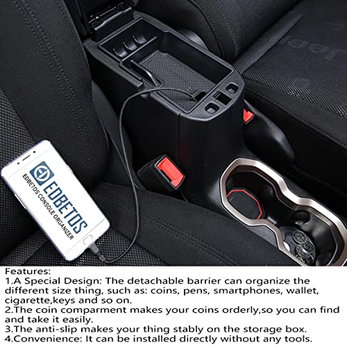 Center Console Organizer Tray for Jeep Renegade Accessories 2015-2022 2023 - view 4