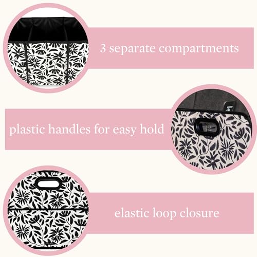 Steel Mill & Co Car Storage Bin, Hand Drawn Black Floral - view 4