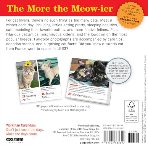365 Cats Page-A-Day Calendar 2027: The World's Favorite Cat Calendar - view 2