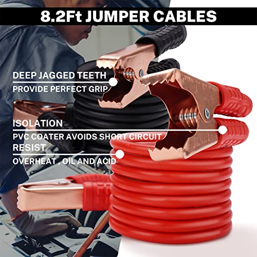 Car Emergency Kit with Battery Jumper Cables, Black - view 4