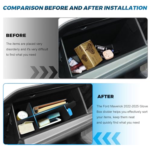 Car Glove Box Organizer for 2022-2026 2027 Ford Maverick - view 3