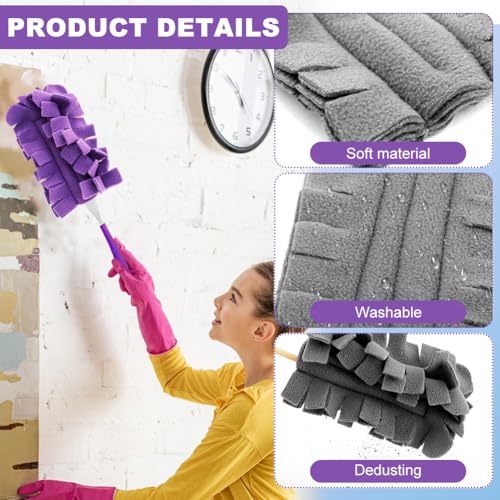 14 Pcs Microfiber Reusable Duster Refills Compatible with Swiffer Duster - view 5