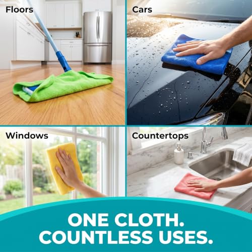 12-Pack Microfibre Cleaning Cloths 30 x 18 in, Lint-Free, Reusable - view 3