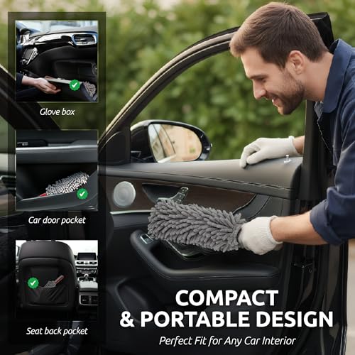Car Duster Interior, 360° Microfiber Fingers, Lint & Scratch Free - view 4