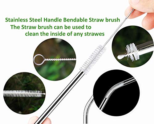 Straw Cleaner Brush for Stanley Extra Long 12 inch, Extra Wide 12mm diam for 40/30/20 oz Stanley Mug, Nylon Bristles and Stainless Steel Handle Straw Brush for 40 oz Stanley(10 PCS) - view 7