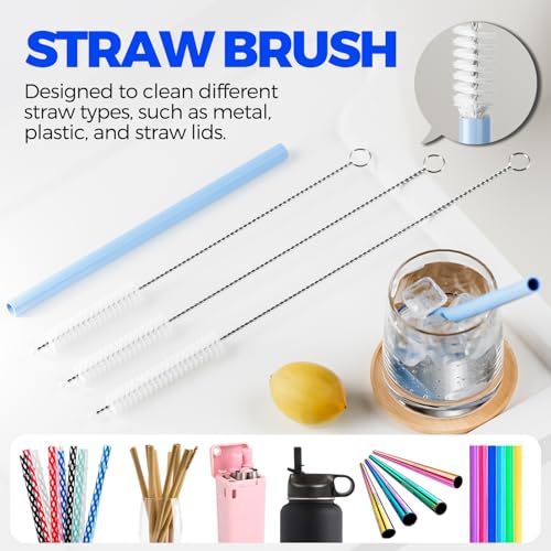 6 Pack 4 in 1 Cup Lid Cleaning Brush 3 Straws Bottle Brush,Black - view 4