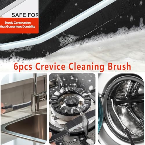 Crevice Cleaning Brush Set, Hard Bristle Gap Cleaning Tool, Ultra-Fine Nylon Deep Scrub Brushes for Window Tracks, Bathroom Grout, Sliding Doors & Sink Detailing,6-Pack - view 5