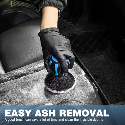 Car Detailing Brush, Multifunctional Soft Cleaning Brush for A/C Vents and Seat Gaps, Non-Slip Handle Ball-Shaped Multi-Function Cleaning Tool with Storage Rack, for Most Cars (Blue) - view 6