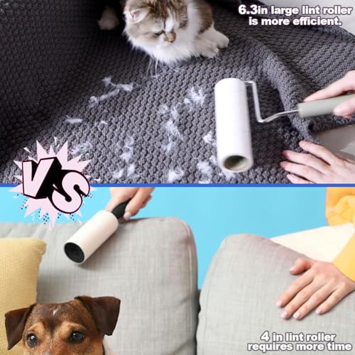 Large Lint Rollers for Pet Hair Extra Sticky，6.3'' Wide Remover - view 3