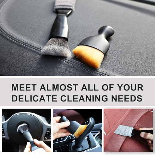 3 Pack Car Interior Detail Dust Brush, Microfiber Duster Brush, Feather Duster, Car Interior Detailing Brush, Cleaning Duster for Car Interior, Air Vents, Computer, Keyboard - view 6