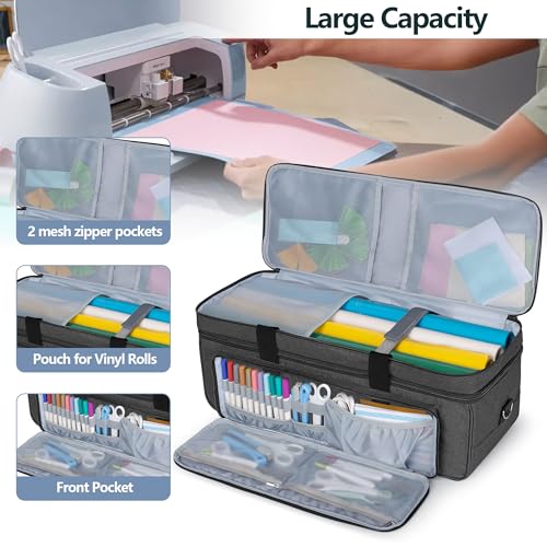 Carrying Case with Cutting Mat Pocket for Cricut Maker 4/3, Black - view 2
