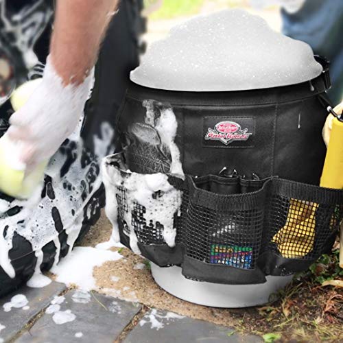Auto Boss Wash Boss Organizer for a 5 Gallon Bucket, with Fast-Drying, Exterior Mesh Pockets for Car Supplies, Allowing for Soap and Water in the Bucket, in Black, AB30060 - view 2
