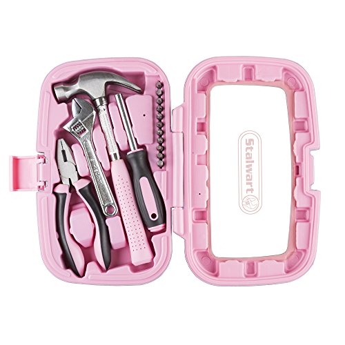 15-Piece Household Hand Tool Set with Carry Case – Tool Kit with Screwdrivers, Pliers, and Wrenches – Great for Home or Car (Pink) - view 5