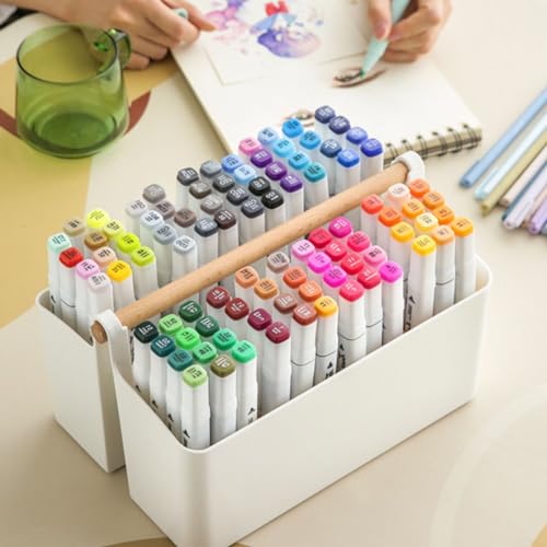 2 Pack Art Supply Caddy Organizer with Handle,Colored Pencil Holder Markers - view 3
