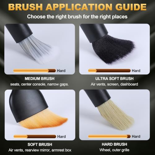4PCS Car Detailing Brush Set for Cleaning Interior or Exterior - view 4