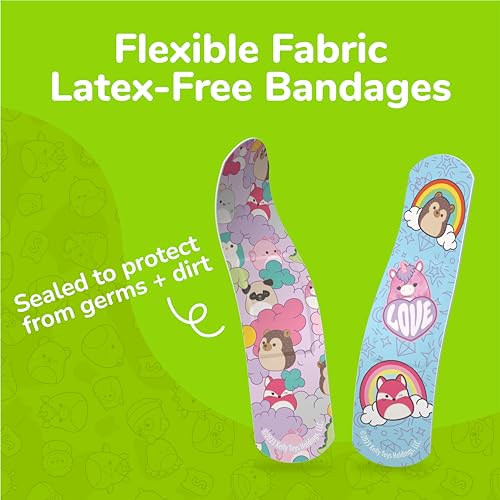 Squishmallow First Aid Kit Travel Essentials with Antiseptic Wipes, Cute Bandage Variety Pack for Kids, Latex-Free Gauze Pads and Bandages in Tin Case, 33PC - view 5