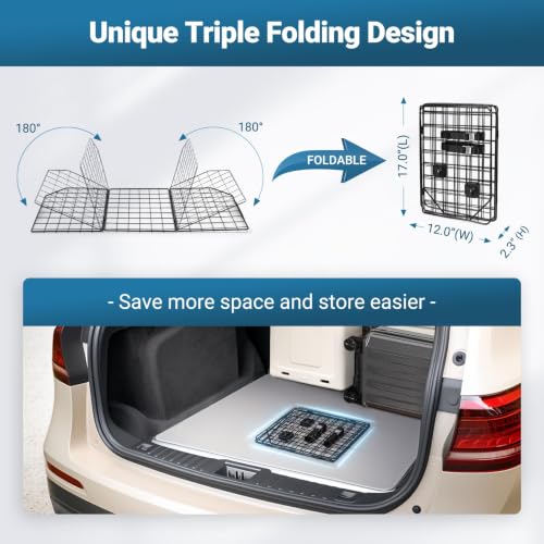 Dog Car Barrier for SUV, Heavy-Duty Steel Wire Pet Gate, Foldable - view 3