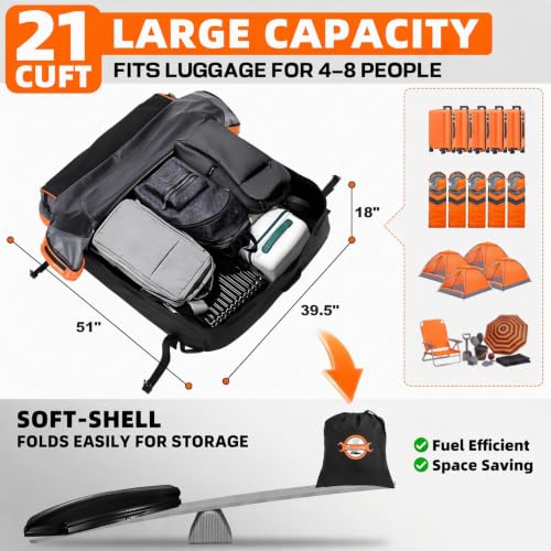 Waterproof Rooftop Cargo Carrier 21 Cubic Feet Soft-Shell Roof Bag - view 2