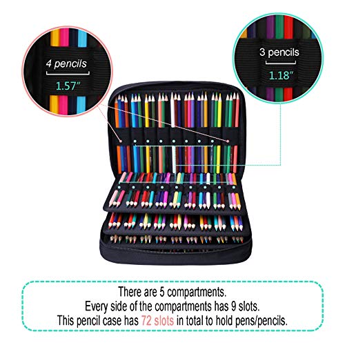 220 Slots Colored Pencil Case Large Capacity Pen Holder - view 3