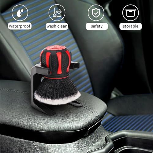 Car Detailing Brush, Ultra Soft Auto Interior Dusting Brush, Handle XL Synthetic Brush with Storage Rack, for Dashboard Air Conditioner Vents Leather, Vehicles Scratch Free - view 7