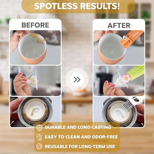 Cup Lid Cleaning Brush, 3 in 1 Cup Cleaner Brush New Multifunctional Lid Cleaner Lid Brush Cleaning Tool Multipurpose Bottle Gap Cleaner Brush Blue - view 5