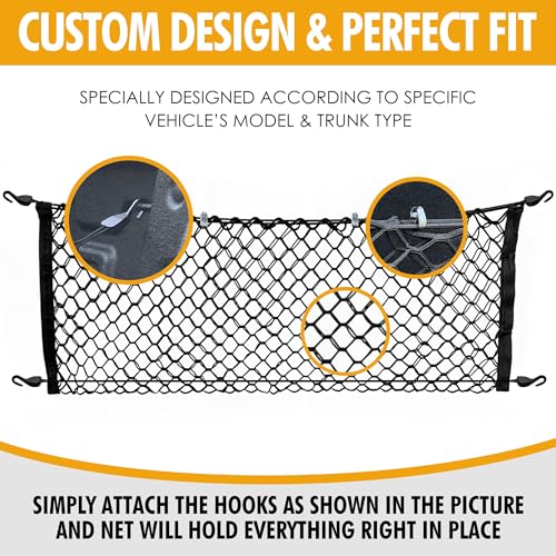 Envelope Style Trunk Mesh Cargo Net for Chevy Silverado Accessories WT LS LT LTZ 2013-2025, 2026 - Premium Trunk Organizers and Storage - Cargo Net for Pickup - Truck Bed Net for Chevy Silverado - view 3