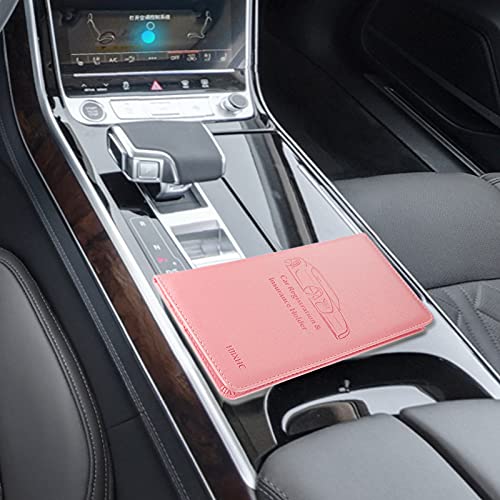 Car Registration and Insurance Card Holder - PU Leather Vehicle Glove Box, Essential Document Organizer Wallet Case Organizer for ID, Driver's License, Cards, Car Accessories for Women&Men - view 6