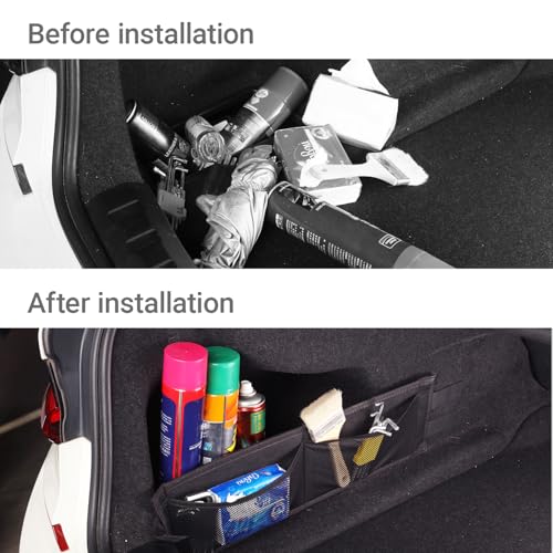 1PCS Car Rear Trunk Organizer Side Divider Board Console Storage Divider Waterproof Easy To Install Trunk Storage Organizer Side for Car, SUV,[Black] - view 2