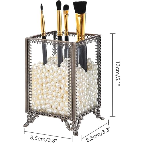 Makeup Organizer Vintage Make up Brush Holder with Free White Pearls - Small - view 5