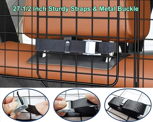 CASIMR Dog Car Barrier for SUVs, Vehicles, Trucks, Cars, Adjustable Pet Divider Cargo Area Universal-Fit, Heavy-Duty Wire Mesh Barriers, Safety Travel Accessories Cover, 61.9 Inch - view 4